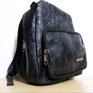 The handy back pack black all leather